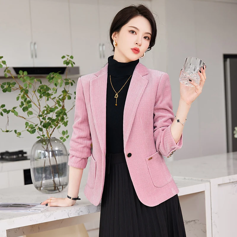 Fashion Professional Women's autumn and winter new long-sleeved suit unique temperament to make you unique