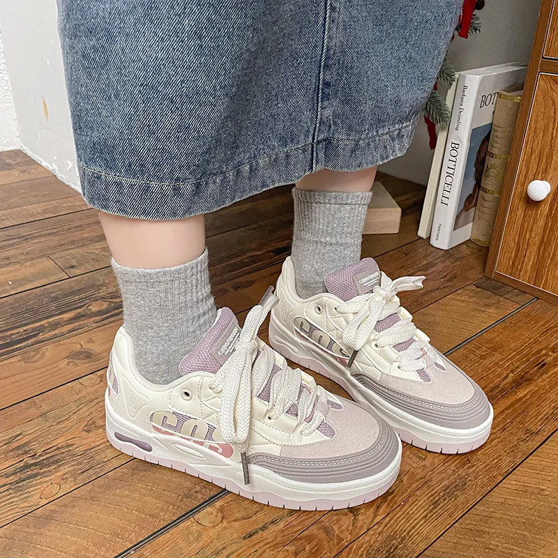 

2023 New Hyuna Style Purple Sports Shoes for Women Korean Fashion Versatile Casual Harajuku Style Student Shoes