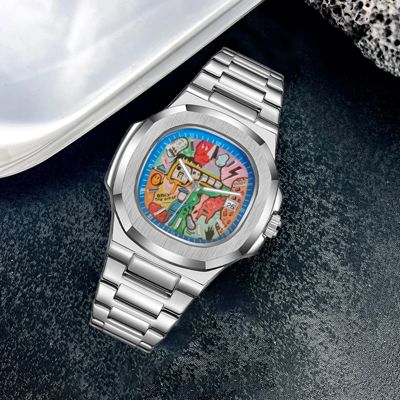 Premium Hand-painted Men's Wristwatch - Trendy and Fashionable Design