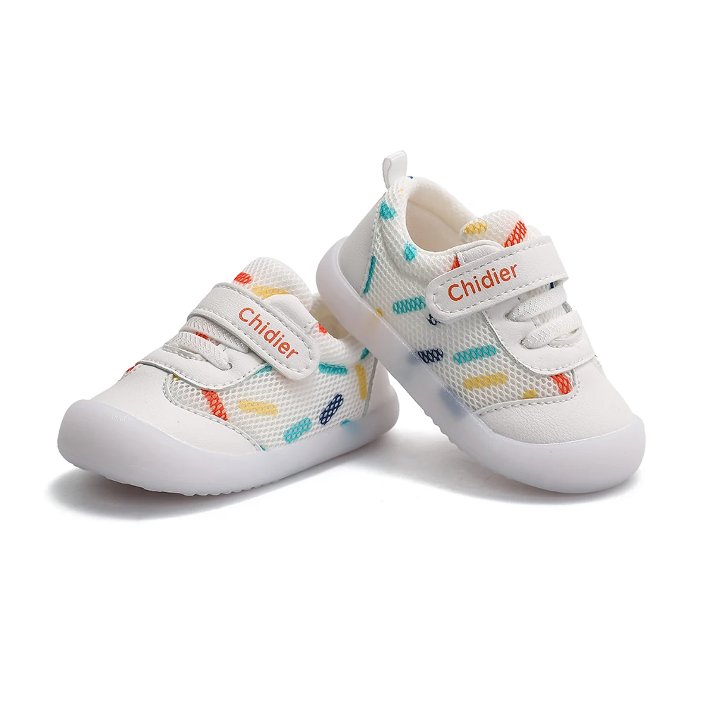 Baby Girls Boys Colourful Polka Dot Trainers For  With Rubber Soles  Non-slip Velcro Anti-bumping Toes Infant Toddler Shoes 2