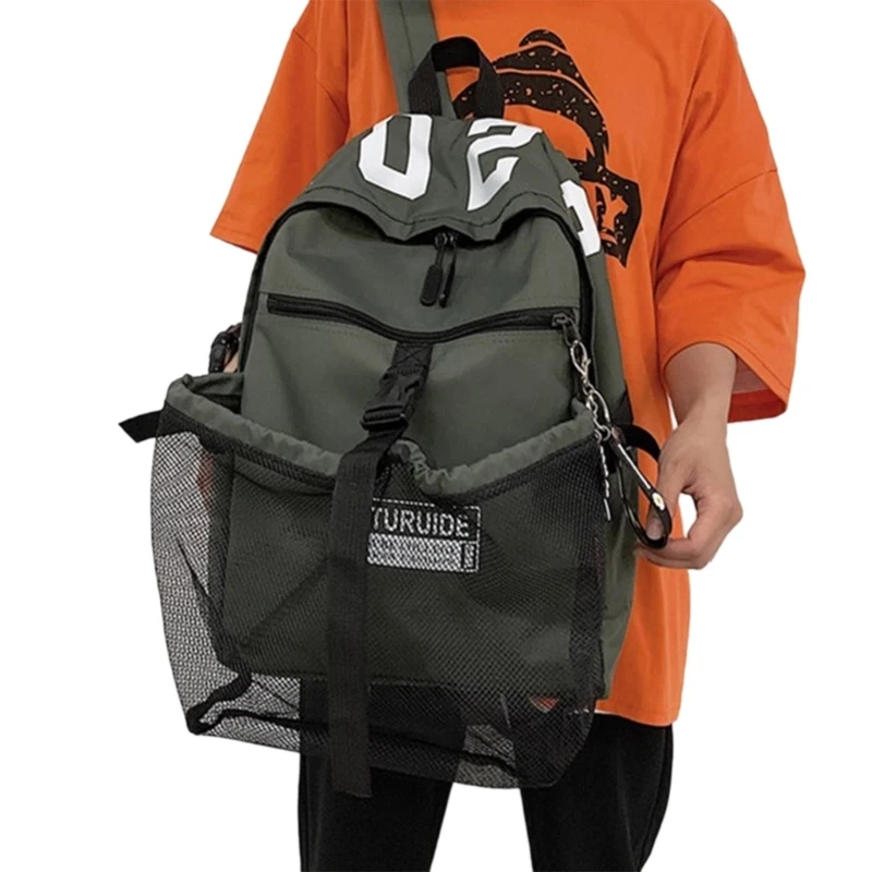 School Bag Casual Daypacks with Drawstring Basketball Mesh Bag Suitable for Teen
