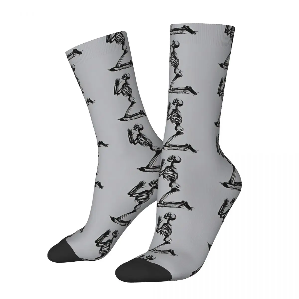 

Vintage Praying Skeleton Glitch Men's Socks Forward Observations Group Unisex Hip Hop Pattern Printed Happy Crew Sock Gift