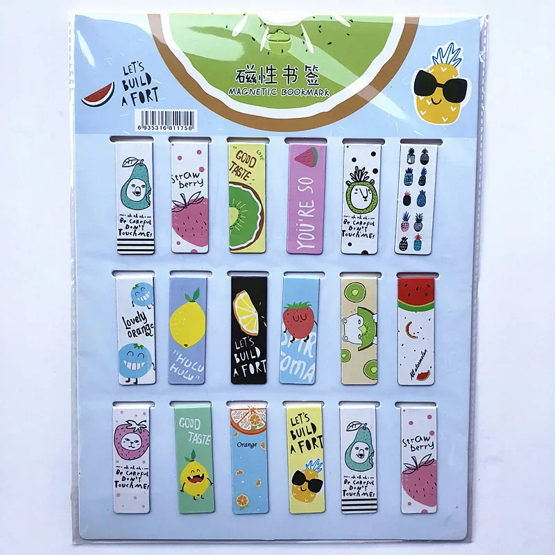 고양이 자석 책갈피, 레트로 별이 빛나는 하늘, 독서용, 문구, 학교 사무용품, 18 개/세트