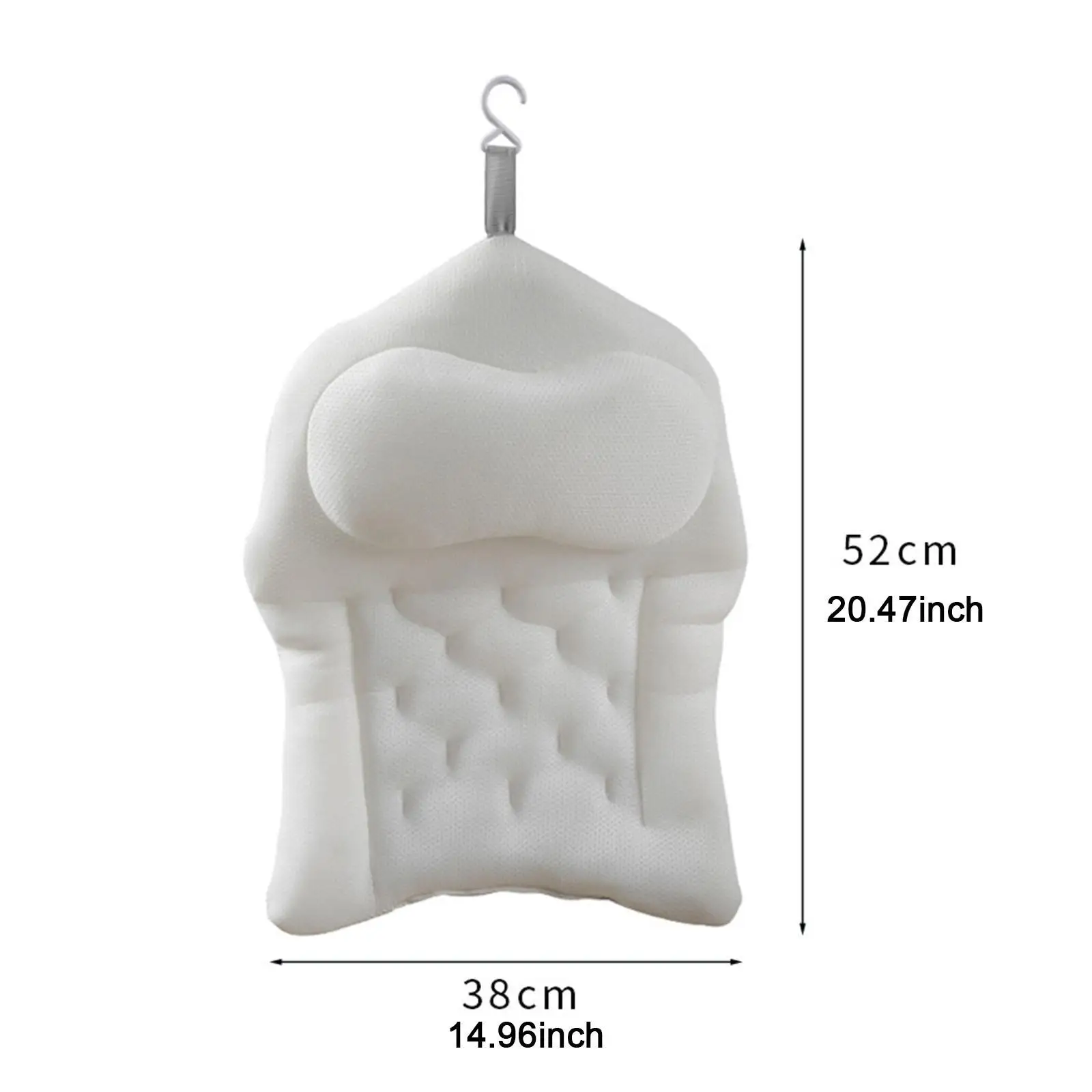 Bath Pillow Soft Thickened Lightweight Bathtub Pillow Strong Suction Cups for Bathroom Bathtub SPA Household Soaking Tub