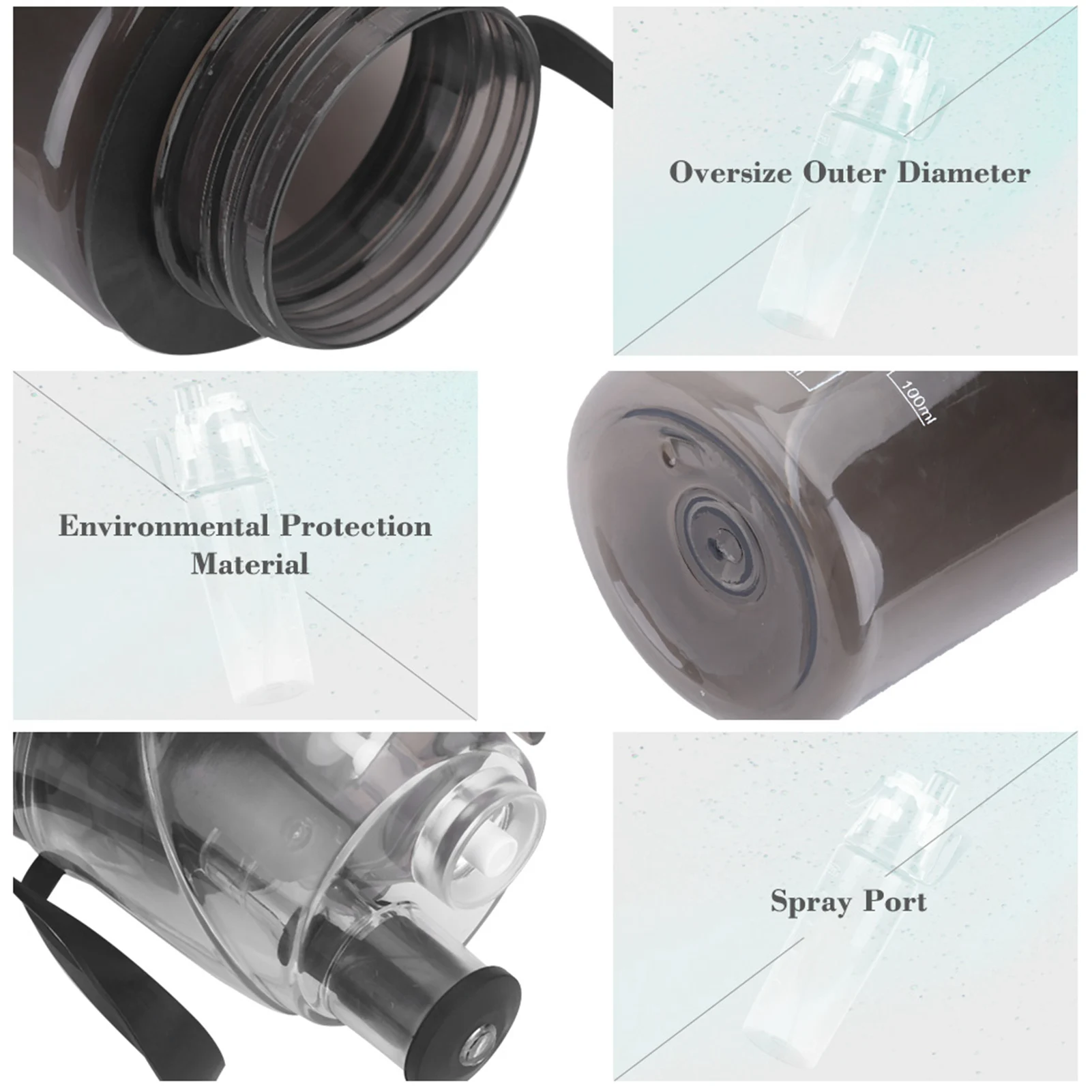 600ML Portable Clear Plastic Spray Head Anti Leak Water Bottle Sports School Cycling Plastic Water Bottle Portable