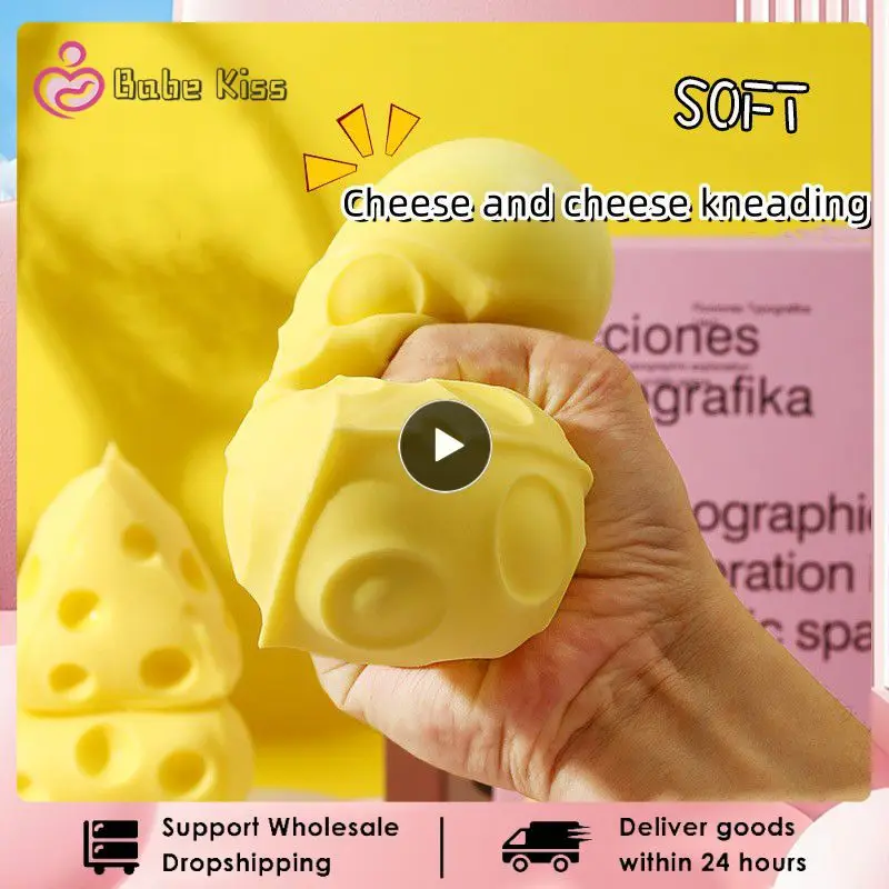 

1pc Cheese Pinch Squeeze Toys Funny Pop up Squeeze Cheese Silicone Block Kids Cute Cartoon Relief Stress Toy Sensory Fidget Gift