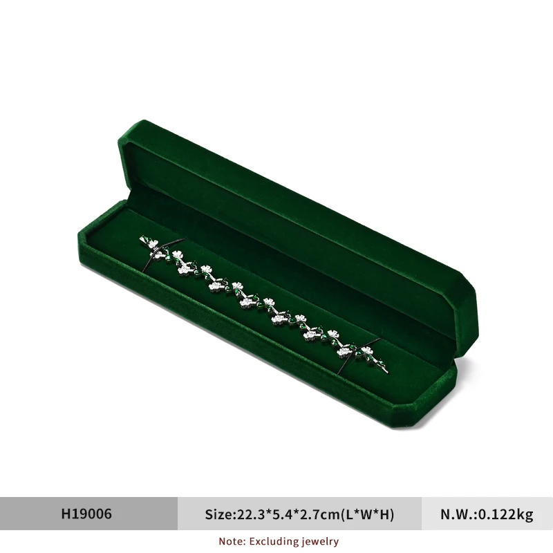 Luxurious Gemstone Green Velvet Jewelry Box Set – High-Quality Organizer for Rings, Earrings, Bracelets, and Necklaces