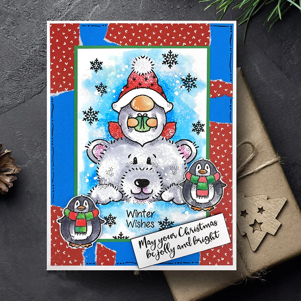Christmas Gnomes with Ornament Clear Silicone Stamps Reindeer Bear Snowman Gingerbread Stamps New DIY Scrapbooking Crafting