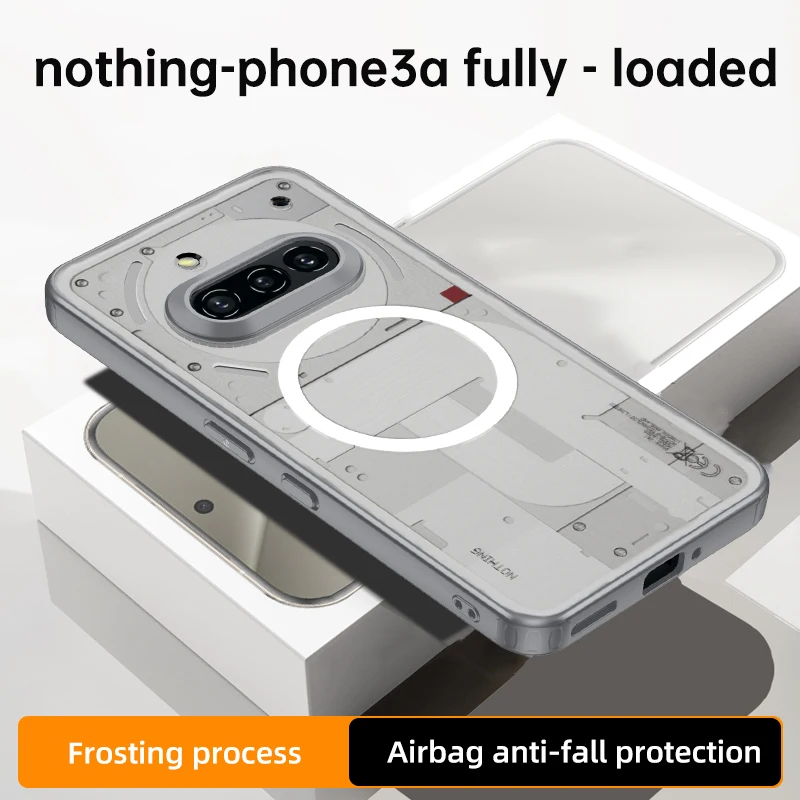 Magnetic Shockproof Transparent Case with Lens Protection - Crystal Clear Back Cover