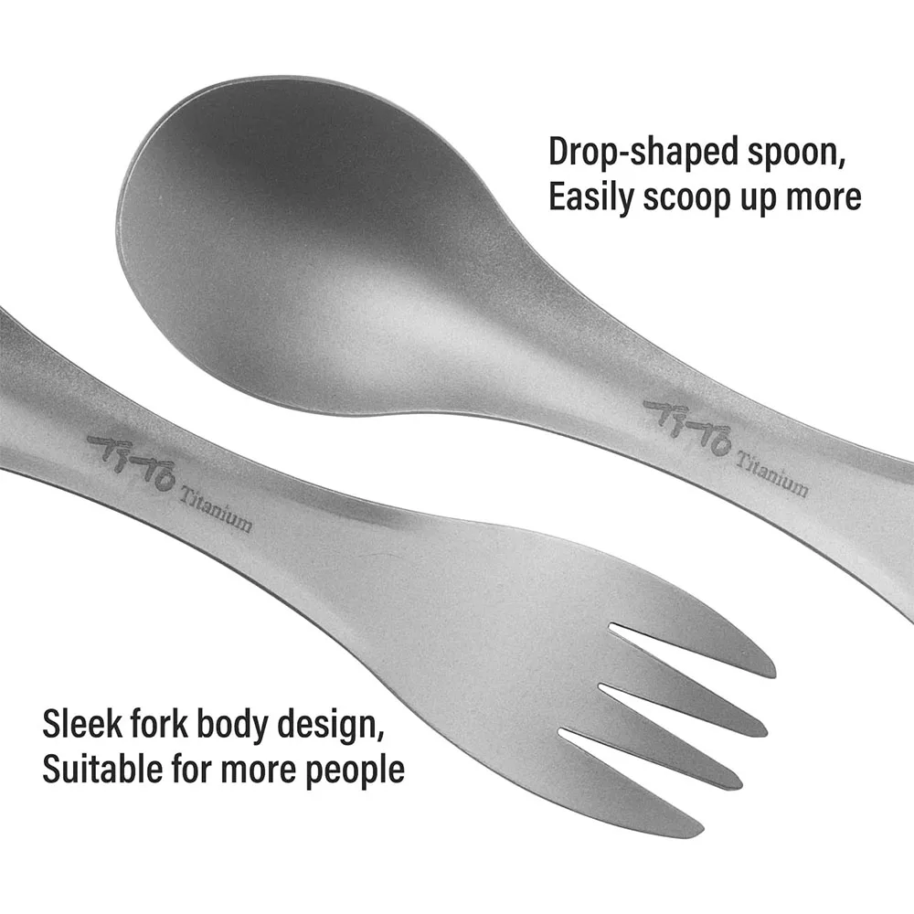 Titanium Spork Spoon 2-in-1 Ultralight Cookware Portable Fork Knife Outdoor Camping Picnic Hiking Travel Eco-Friendly Flatware camping cutlery portable tableware camping cookware portable cutlery titanium tableware