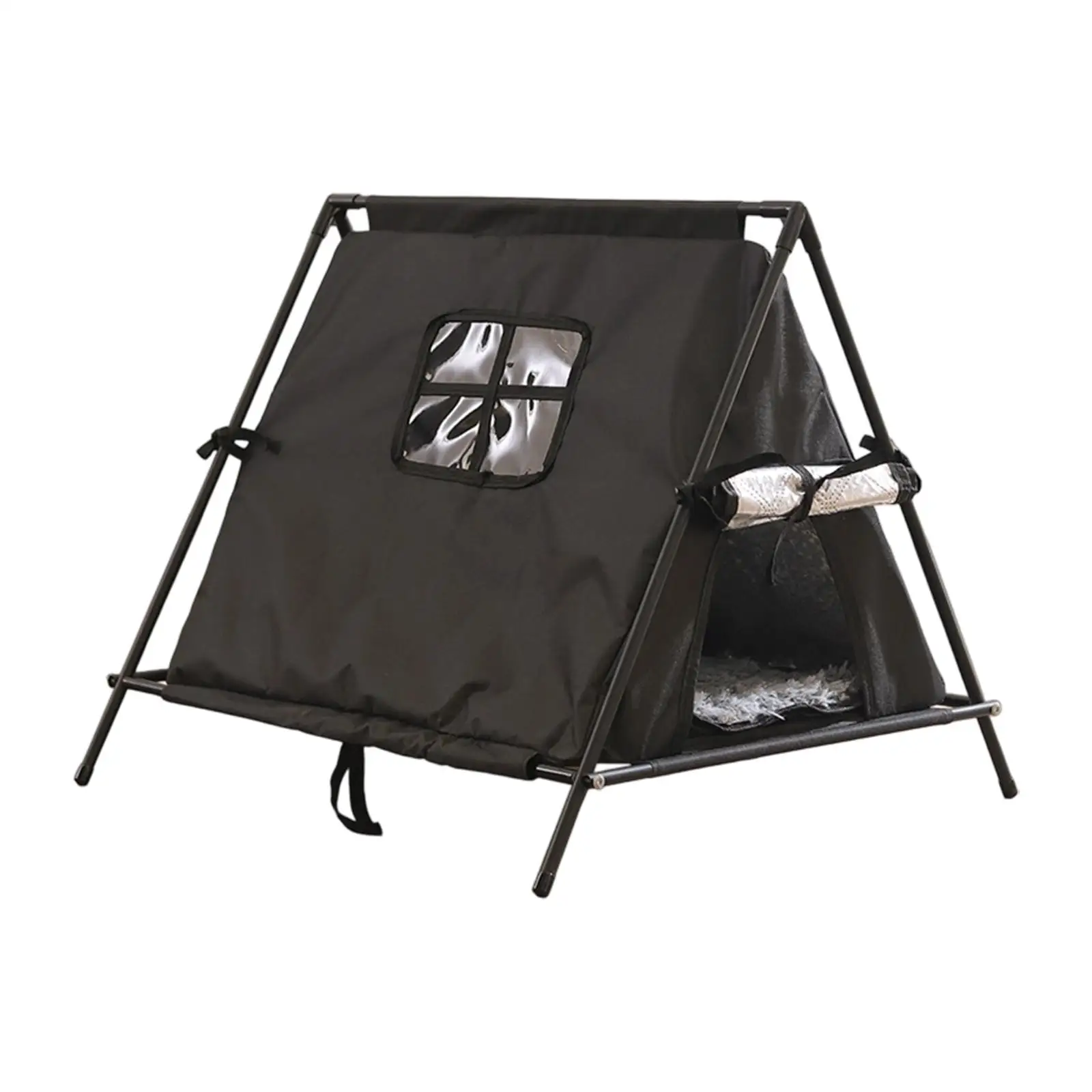 Cat Tent House Enclosed Hideaway Door Curtain Pet Sleeping Bed Cat Bed Kitten Tent Cave for Garden Bedroom Outdoor Porch Balcony