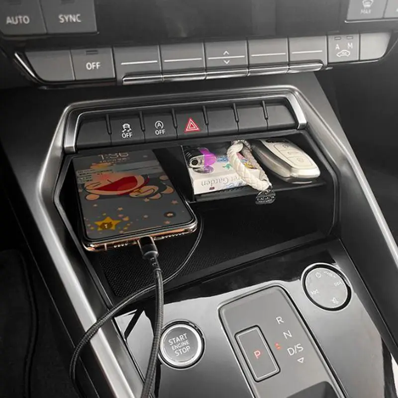 Organizer Console Centrale Coleya Per Audi A3 8Y 2021-2023 - Portaoggetti Con Tappetino Antiscivolo, Nero - Foto 4