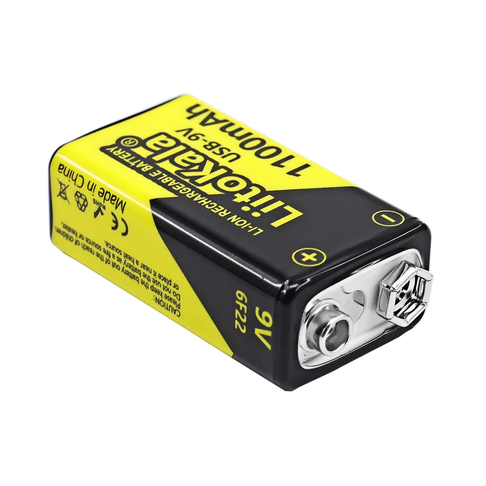 LiitoKala 9V 1100mAh li-ion Rechargeable battery USB 9V Battery for Multimeter Microphone Toy Remote Control KTV use 1-16pcs rechargeable lithium batteries