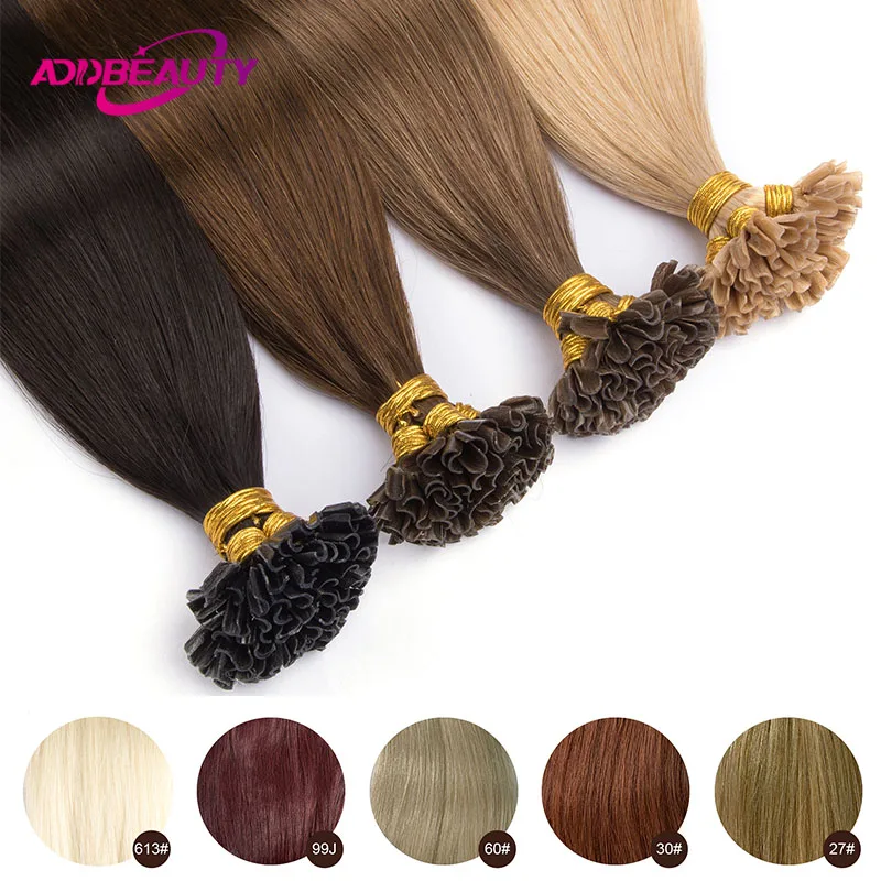 Nail U TIP Hair Extension Human Hair Straight Human Remy Hair 40g 50g Natural Capsule Keration Human Fusion Hair Extensions 613#