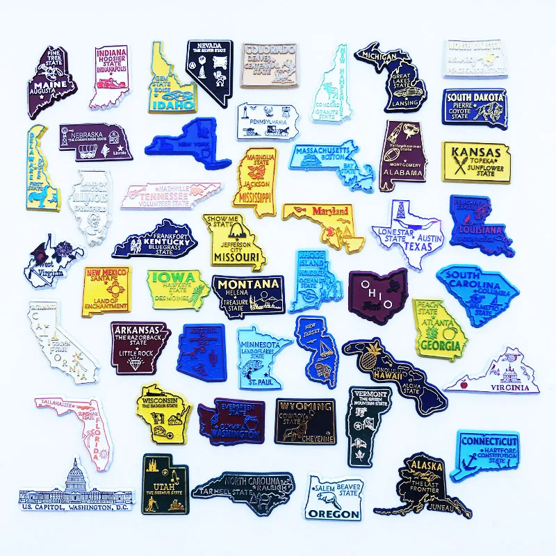 Generic America Travelling Souvenirs - America Travelling Souvenirs Fridge Magnets Maps Of All States Of United States Fridge Stickers Home Decor 