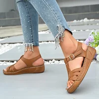 2025 Summer Women Wedge Sandals Lightweight Ankle Buckle Platform Gladiator Sandals Woman Peep Toe Non Slip Beach Sandles 36-43 - Image 6