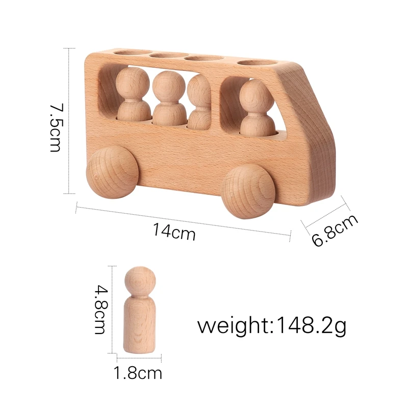 Wooden doll bus