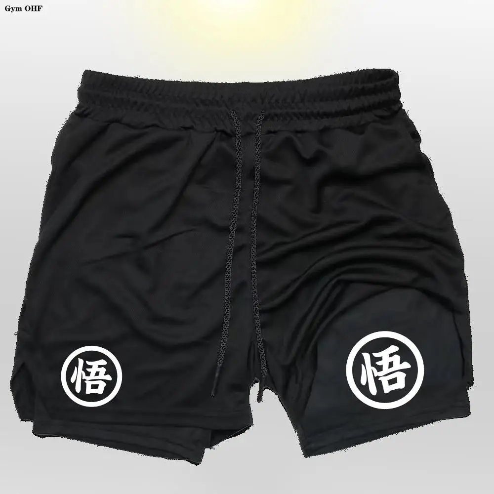 Z Goku Anime Sweatpants Shorts Men Gym Running Quick Dry Sport Outdoor Training Summer 2 In 1 Short Pants 4