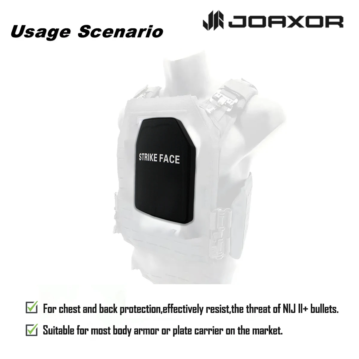 JOAXOR 10X12 Genuine ISO NIJ II Super Light Hard Armor Plate Bulletproof Plate For Personal Defense Bulletproof Protecti