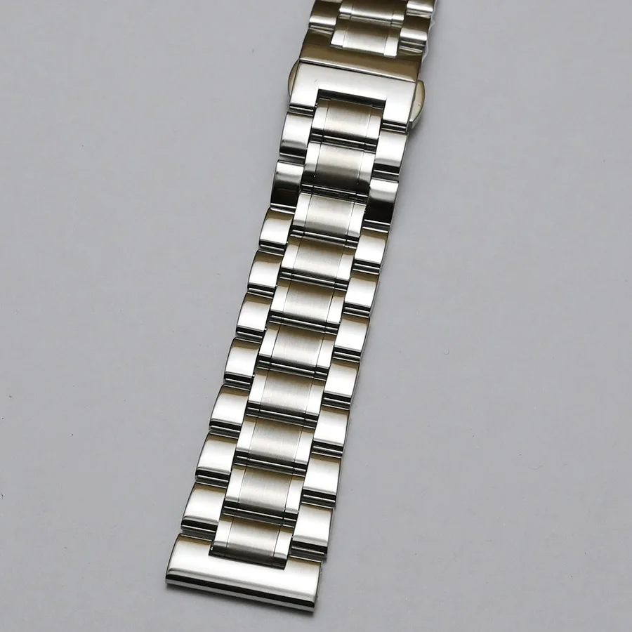 Sleek Silver Stainless Steel Quick Release Curved End Watch Band Bracelet