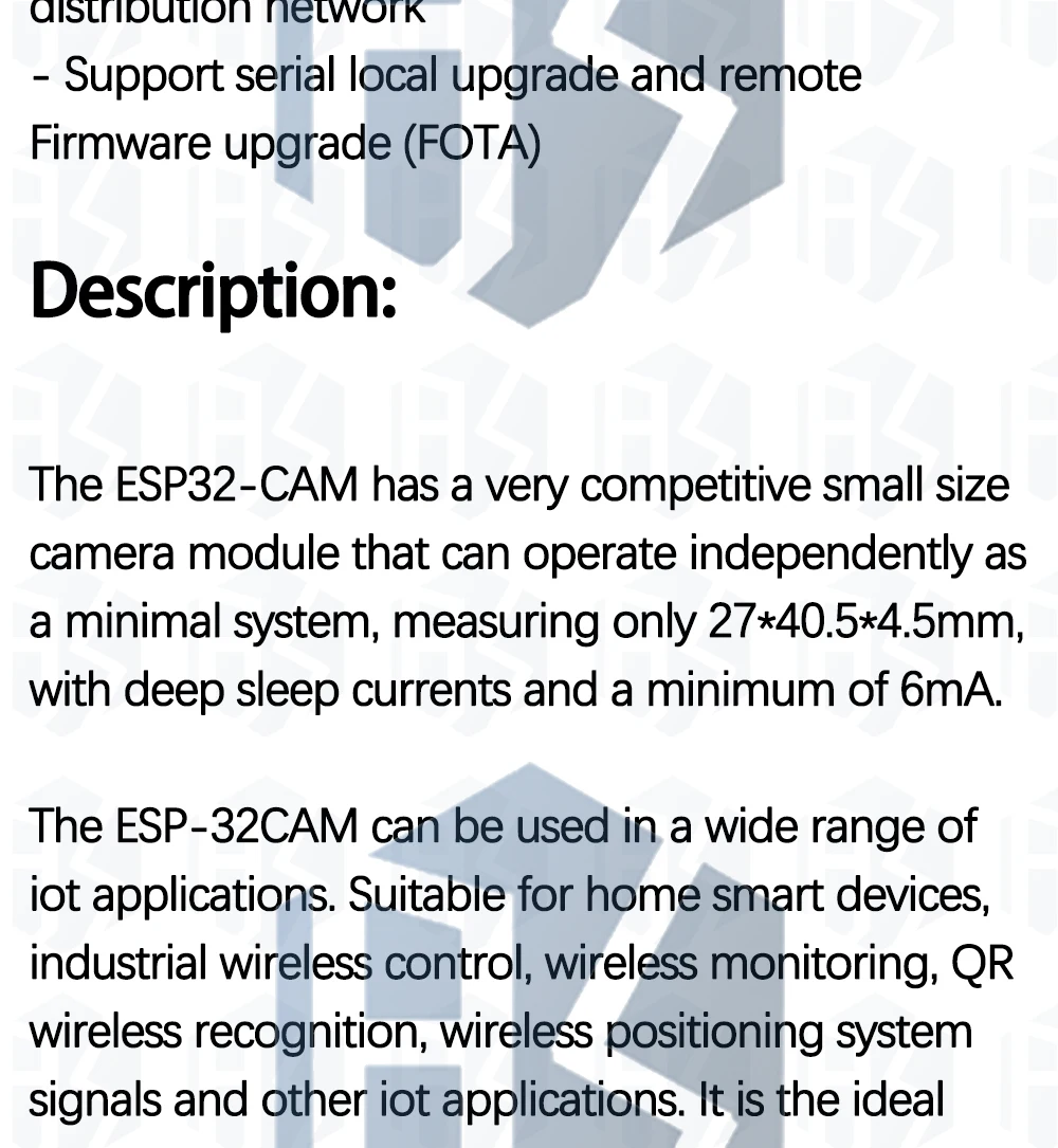 1PCS EGBO ESP32-CAM-MB WIFI ESP32 CAM Bluetooth Entwicklung Board mit OV2640 Kamera MICRO USB zu Seriellen Port CH340G 4,75 V-5,25 V – Detail 11