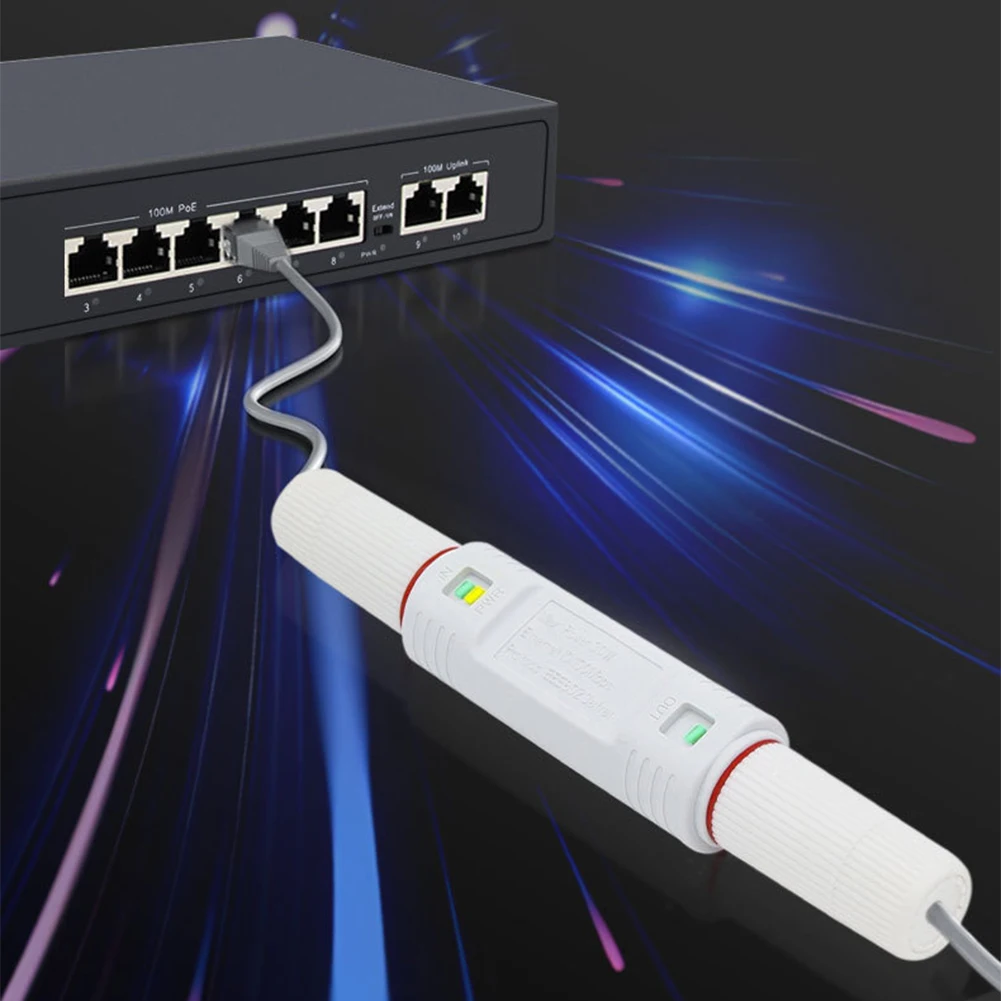 48V POE 연장기/리피터 IEEE 802.3af/802.3at 규격 준수 방수 확장 POE 인젝터 어댑터 IP 카메라용 10/100Mbps