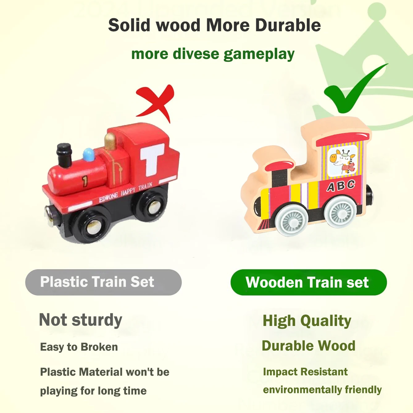 Montessori Magnetic Wooden Train Toys 4