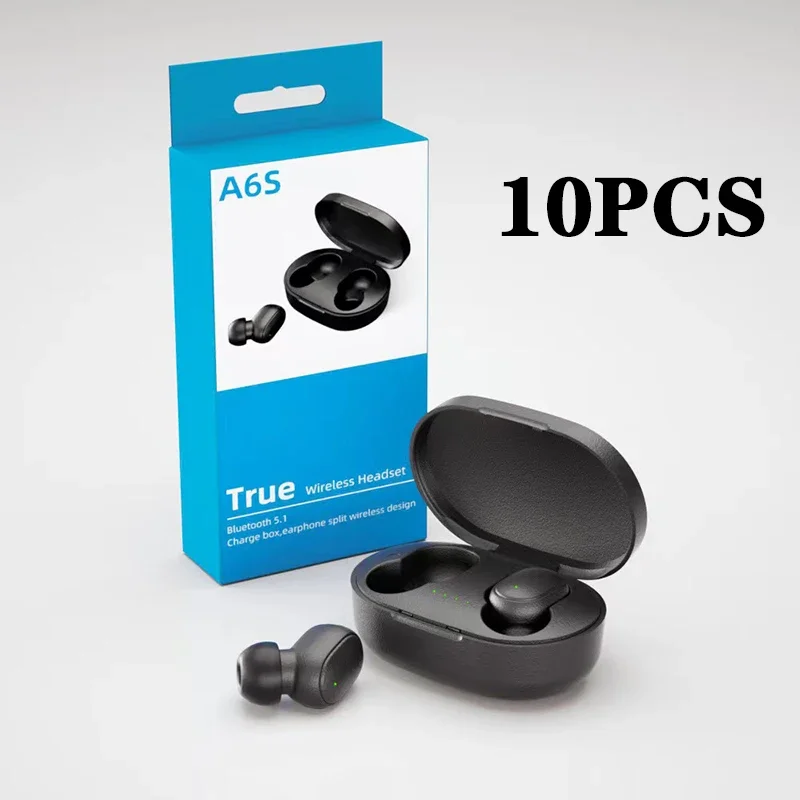 

10pcs/lot TWS A6S Headphones Earbuds Fones Bluetooth Earphone Wireless Headset Game Microphone PK M90