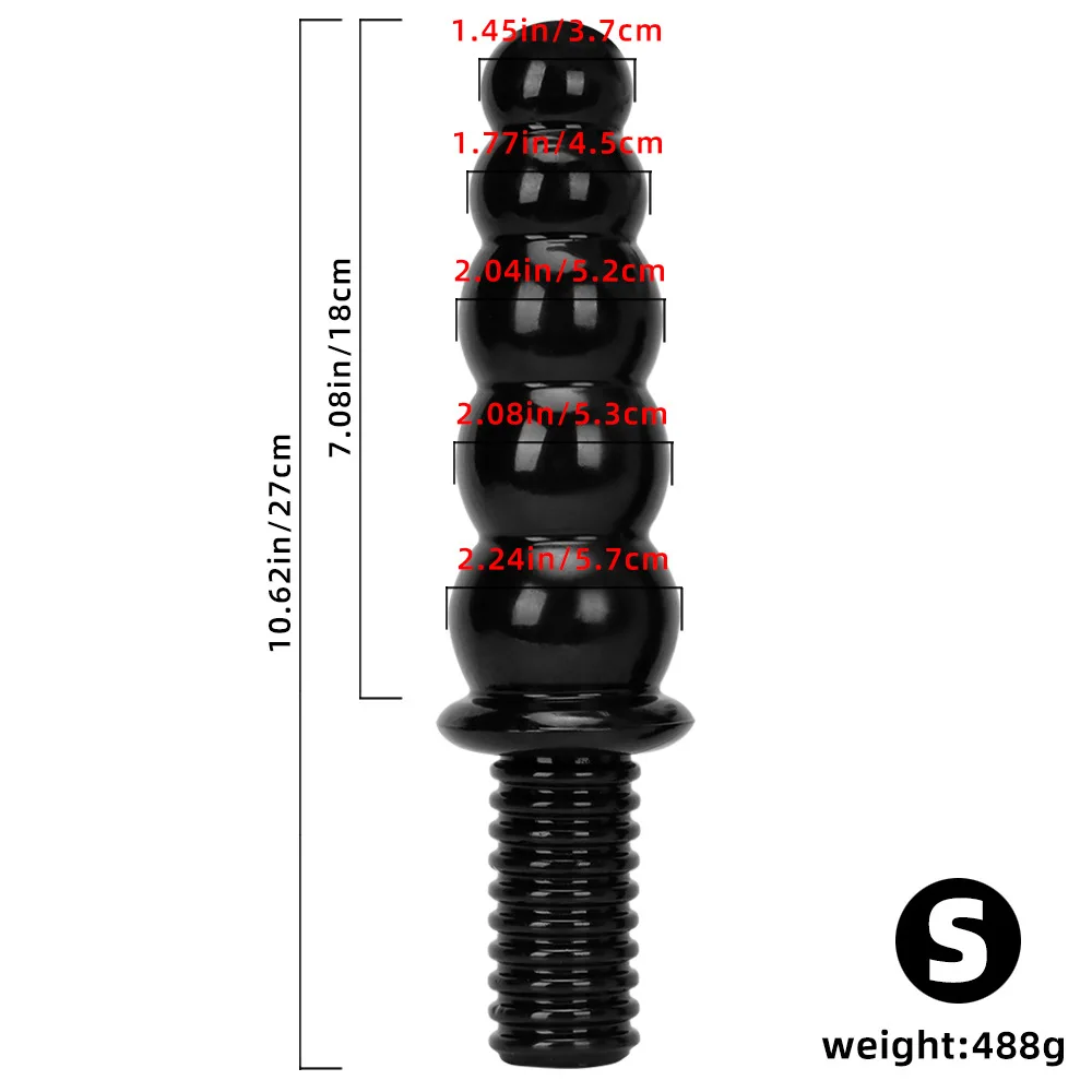 Oversize Bead Anal Plug Unisex Big Anal Dildo Prostate Stimulator Handheld Butt Plug Masturbator Adult Sex Toy for Women Men Gay