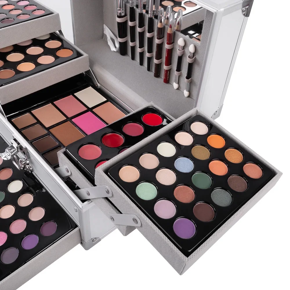 Makeup Gift Set for Women Full Kit All in One Make Up Face Powder Eyeshadow Palette Lipstick Makeup Brushes Highlighter Bronzer 4