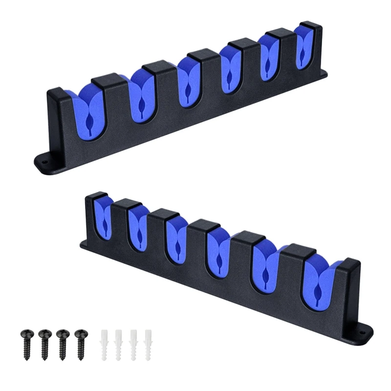 Fishing Rod Holder 6-Rod Horizontal Wall Mounted Fishing Pole Rack Garage Wall Ceiling Rod Stand Easy Installation