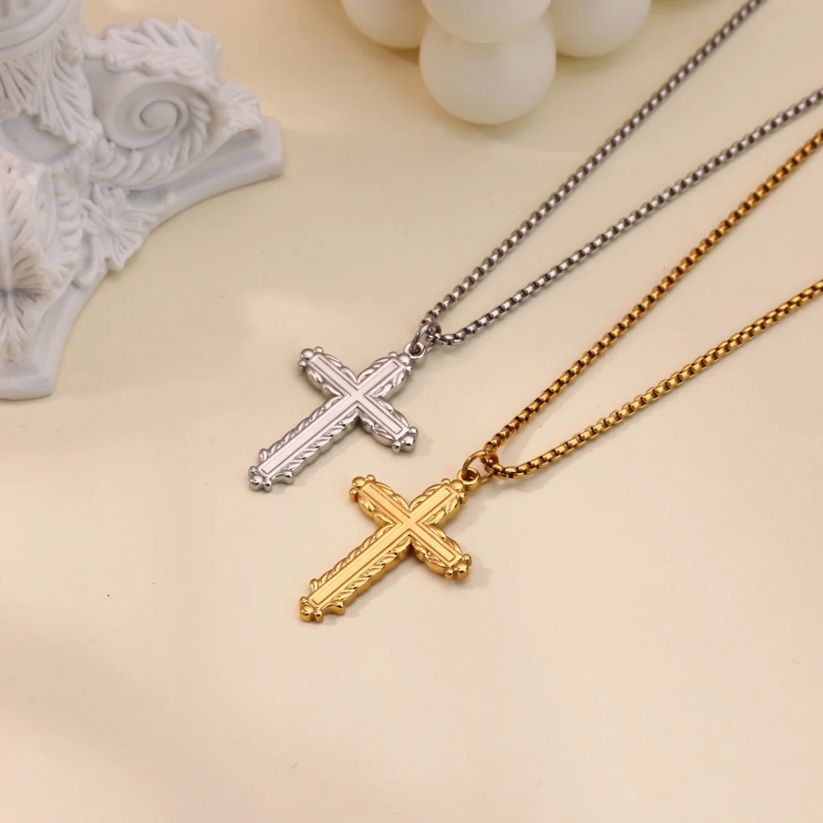 Stainless Steel Cross Pendant Necklaces for Women