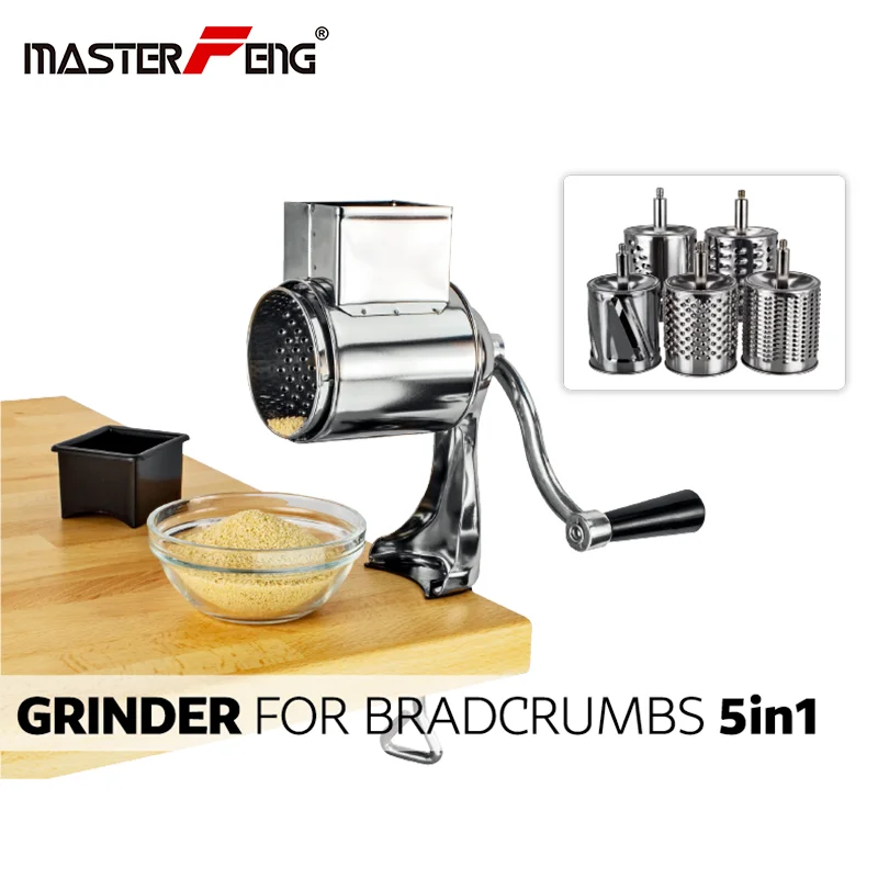 5 in One multi nut grinder with 5 blades for nuts grinding slicing and grating stainless steel