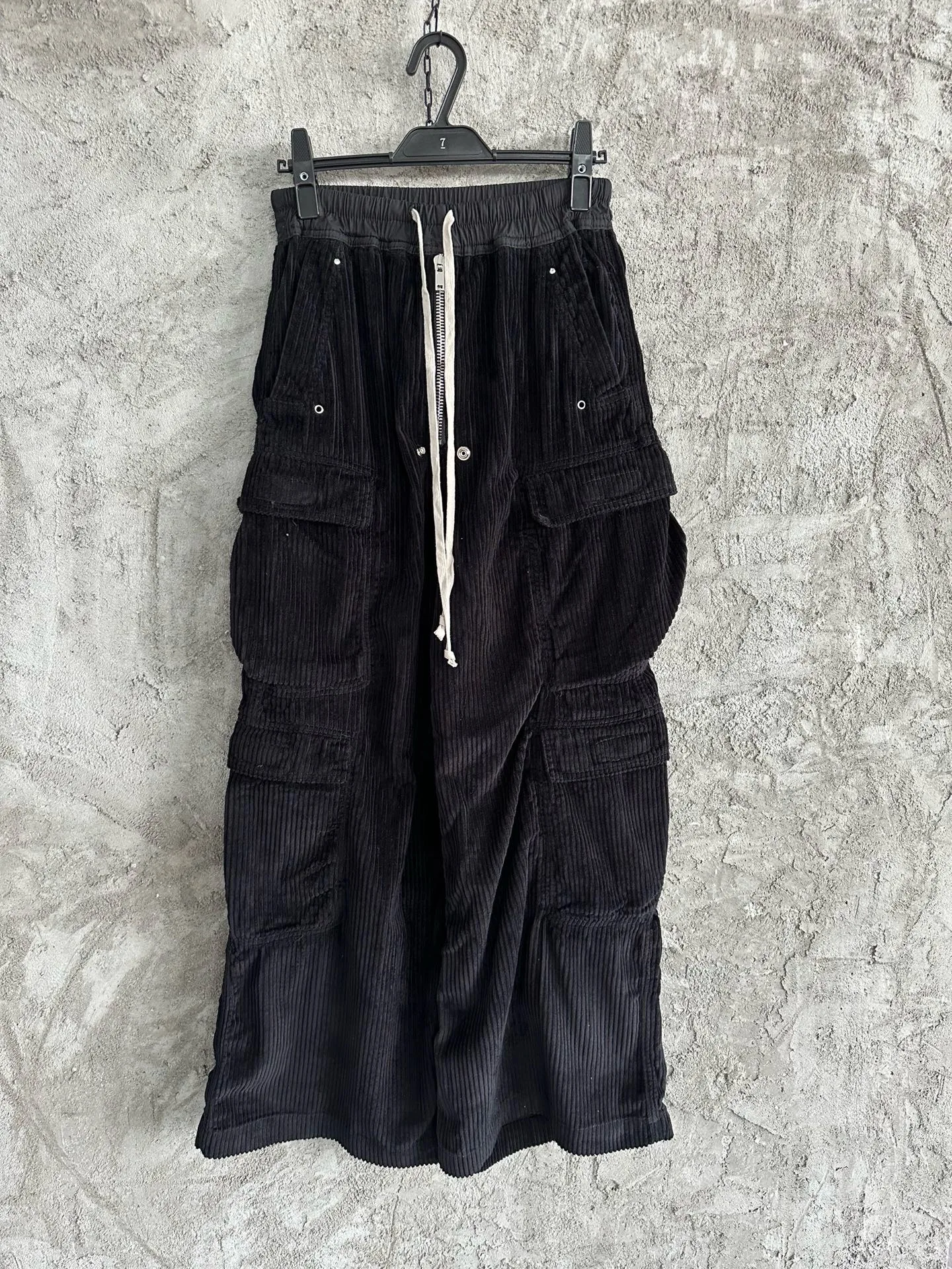 men wide leg corduroy cargo flare pants
