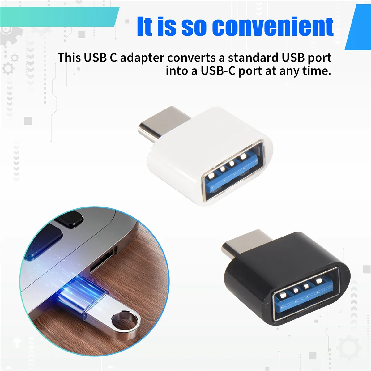 신뢰할 수 있는 USB C-USB 어댑터, USB C-USB 3.0 OTG 어댑터, Pro와 호환되는 USB Female-USB-C Male,