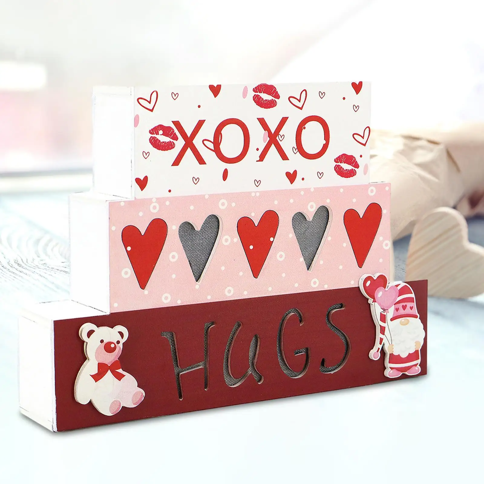 

Украшения на День святого Валентина, деревянные знаки с надписью Love Xoxo на годовщину, подарок на день Святого Валентина, Полка на день матери, настольное украшение для дома