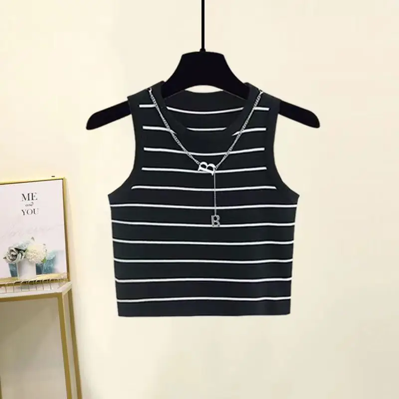 Women's Clothing Summer Outfits 2023 New Arrival Korean Stripe Sunscreen Shirt Tank Top Denim Shorts Three Piece Set Fashion