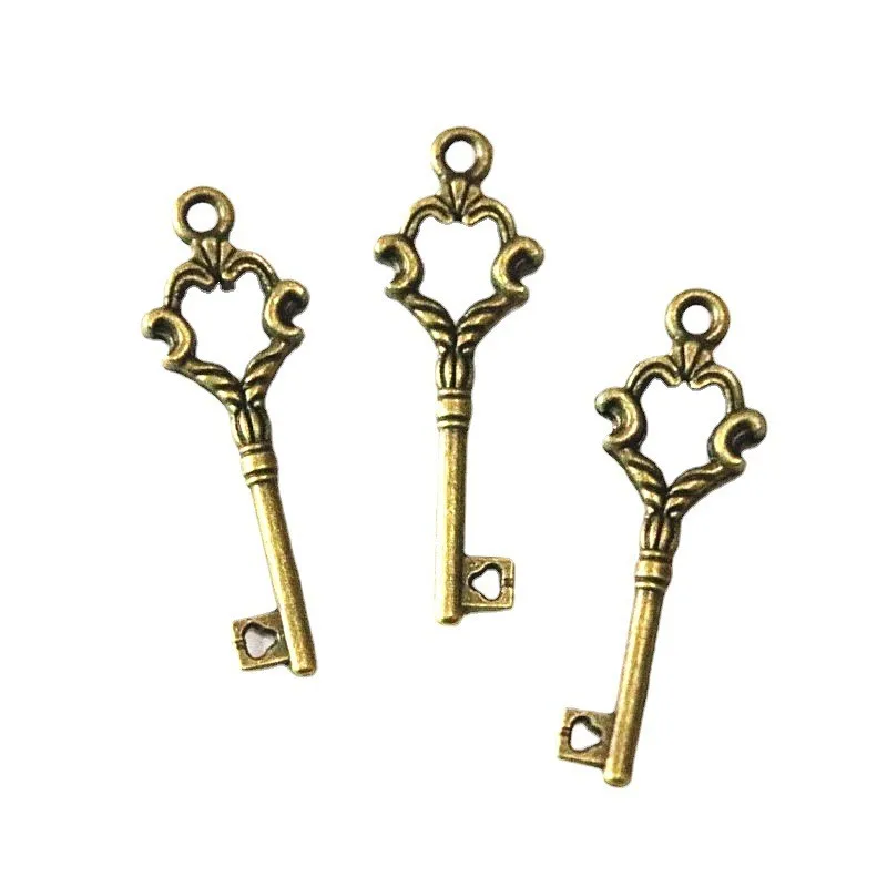 

50Pcs 35*11MM Antique Bronze Plated Zinc Alloy Key Charms Pendants Diy Jewelry Findings Accessories
