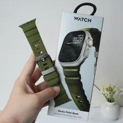 Luxury Silicone Breathable Sport Strap - 42 44 45 46 49mm (Green(Titanium))
