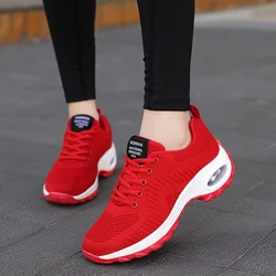 Women's Fashion Air Cushion Sports Jogging Flat Soft Bottom Sneakers Mesh Breathable Casual Shoes Youth Girl zapatillas Muje