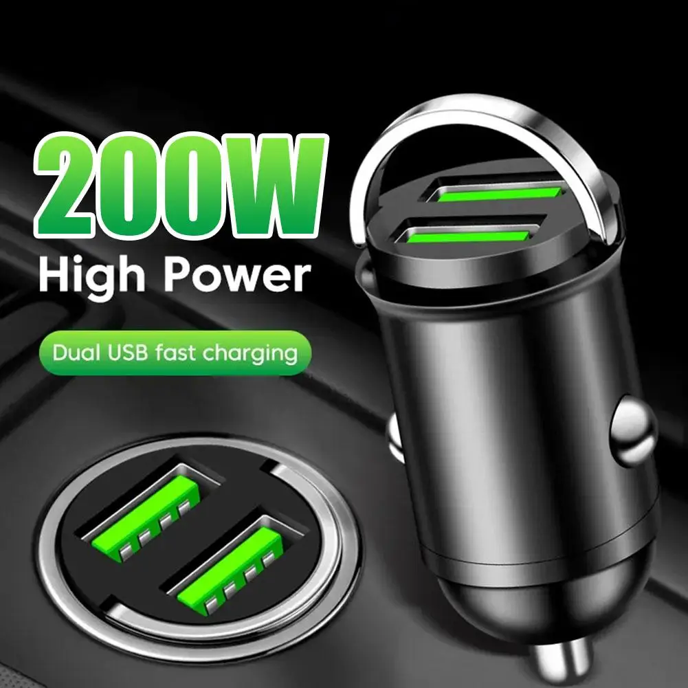 200w Car Invisible Fast Charger Super Fast Charging Adapter Portable Cigarette Mini Automotive Accessories Lighter Interior E7R5