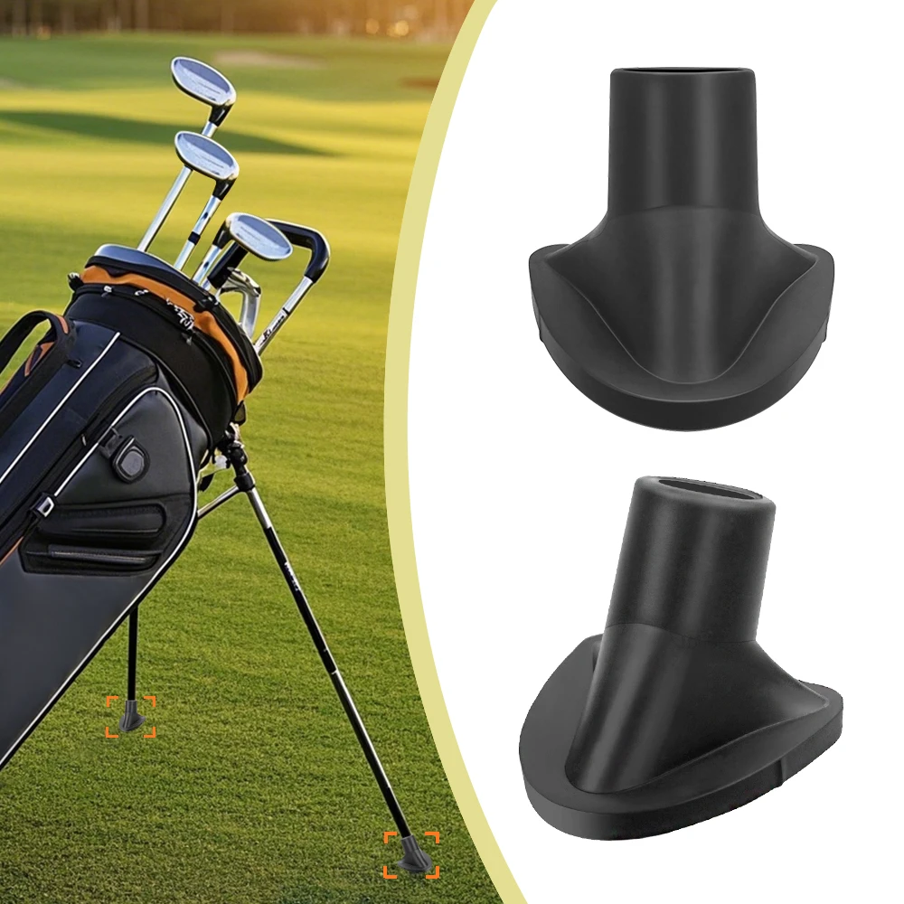 Pack 2 Pcs Golf Bag Holder Replacement Foot Pad Anti-Slip Rubber Balance Feet Replacement Golf Bag Stand Accessories Supplies