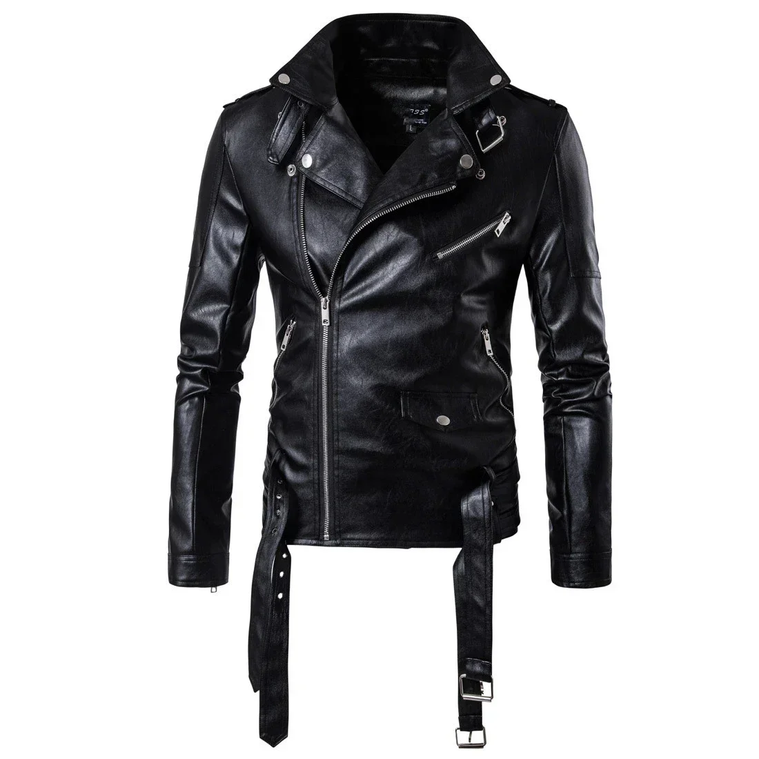Men Outdoor Sport Leather Jacket Motorcycle Cool Coat Jacket Men Lapel Leather Jackets Mens Fashion Clothing Real Leather Coat - 5