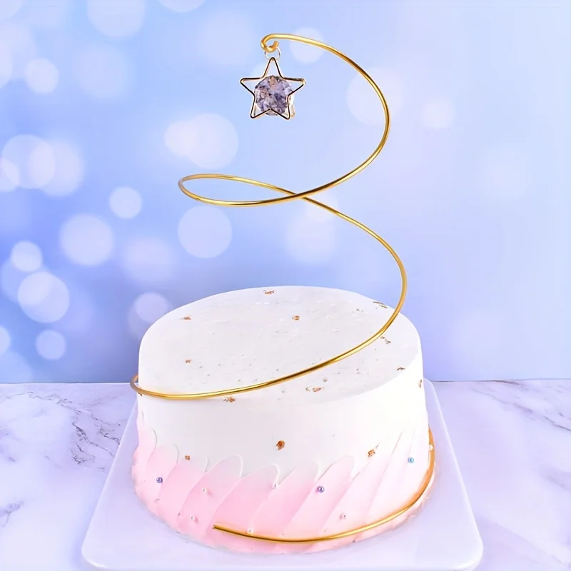Iron Crystal Spiral Ball Cake Decoration