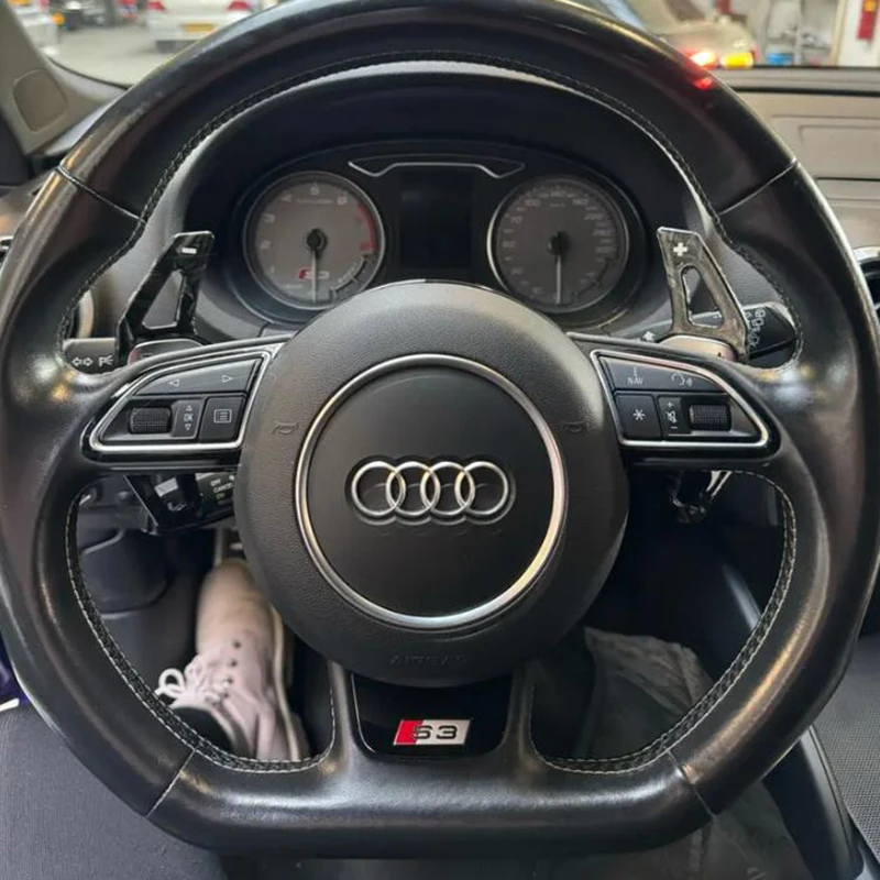Carbon Fiber Print ABS Lenkrad Paddle Shifter Für Audi A3 S3 8V A4 S4 A5 S5 B8.5 A6 S6 A7 S7 C7 Q5 Q7 2013 2014 2015 2016 – Detail 4