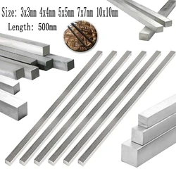 Premium 304 Stainless Steel Square Rod - Multiple Sizes, 500mm Length - 500mm