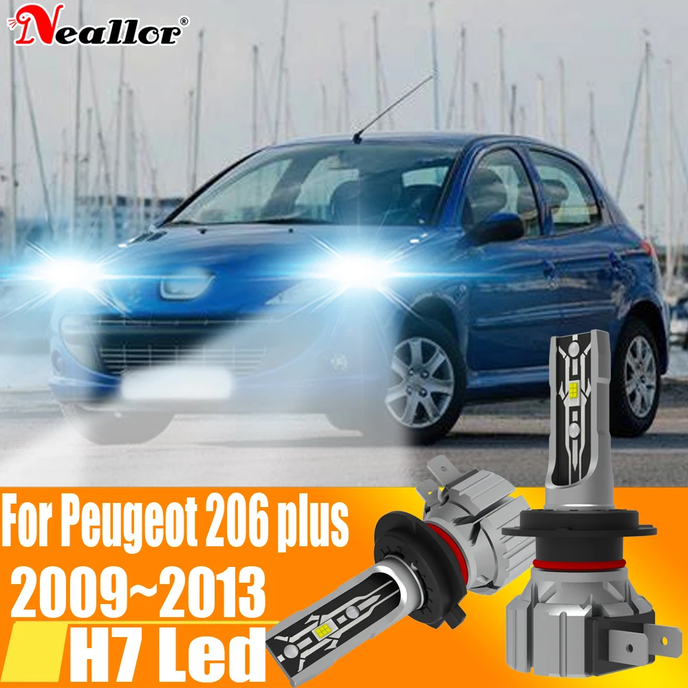 

2x H7 Led Headlight Canbus No Error H18 Car Bulb High Power 6000K White Light Diode Lamp 12v 55w For Peugeot 206 plus 2009~2013