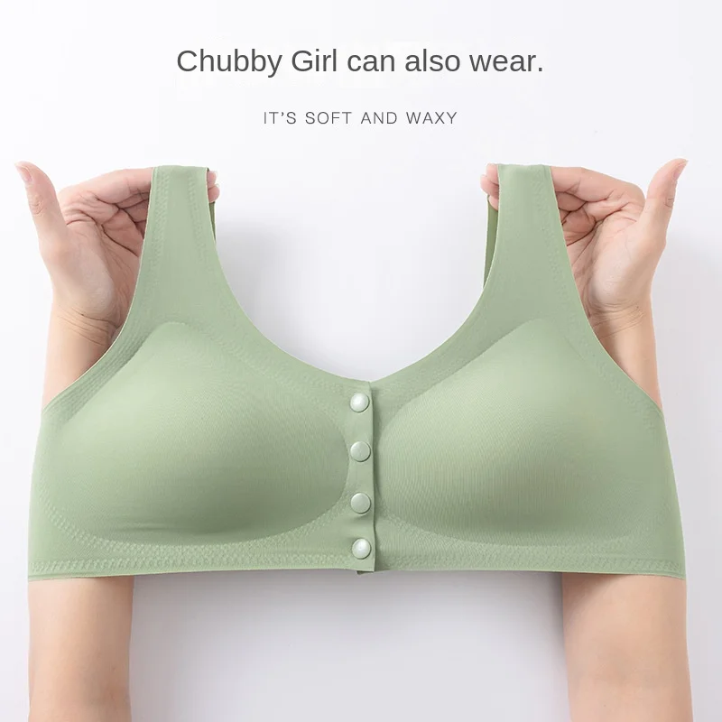 Breast-feeding bra without underwire comfortable close-up front button underwear nursing bra 1