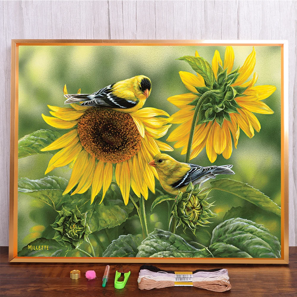 Landschaft Blumen vorgedruckt 11CT Kreuzstich Stickset Handarbeit Malerei Handarbeit Handwerk Design Mulina Room Decor – Detail 18