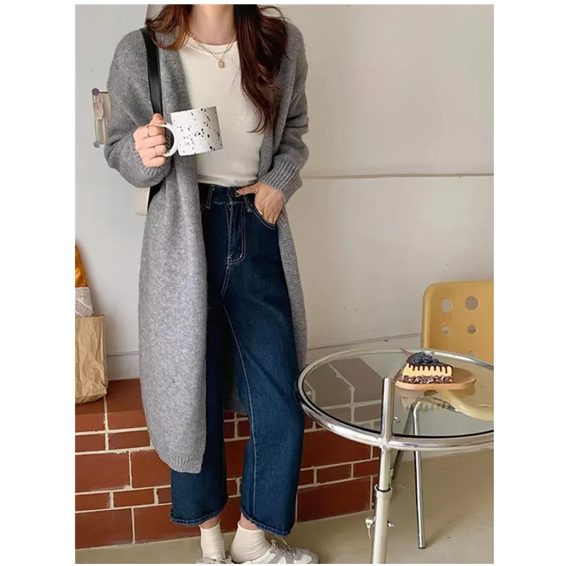 Medium To Long Style Gentle and Loose Wearing Chic Knitted Cardigan Sweater Jacket for Women In Spring and Autumn